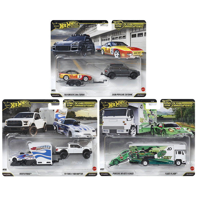 Hot Wheels Car Culture & Team Transport Factory Set 2026 Mix 4V – Road Trippin, Deutschland Design & Rexy Porsche