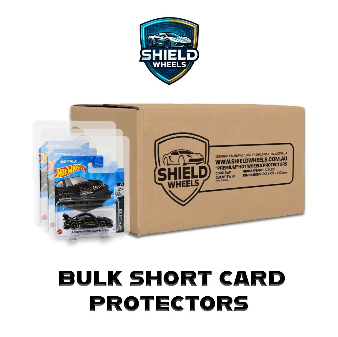 Shield Wheels - Hot Wheels Short Card Protectors - Bulk Pack