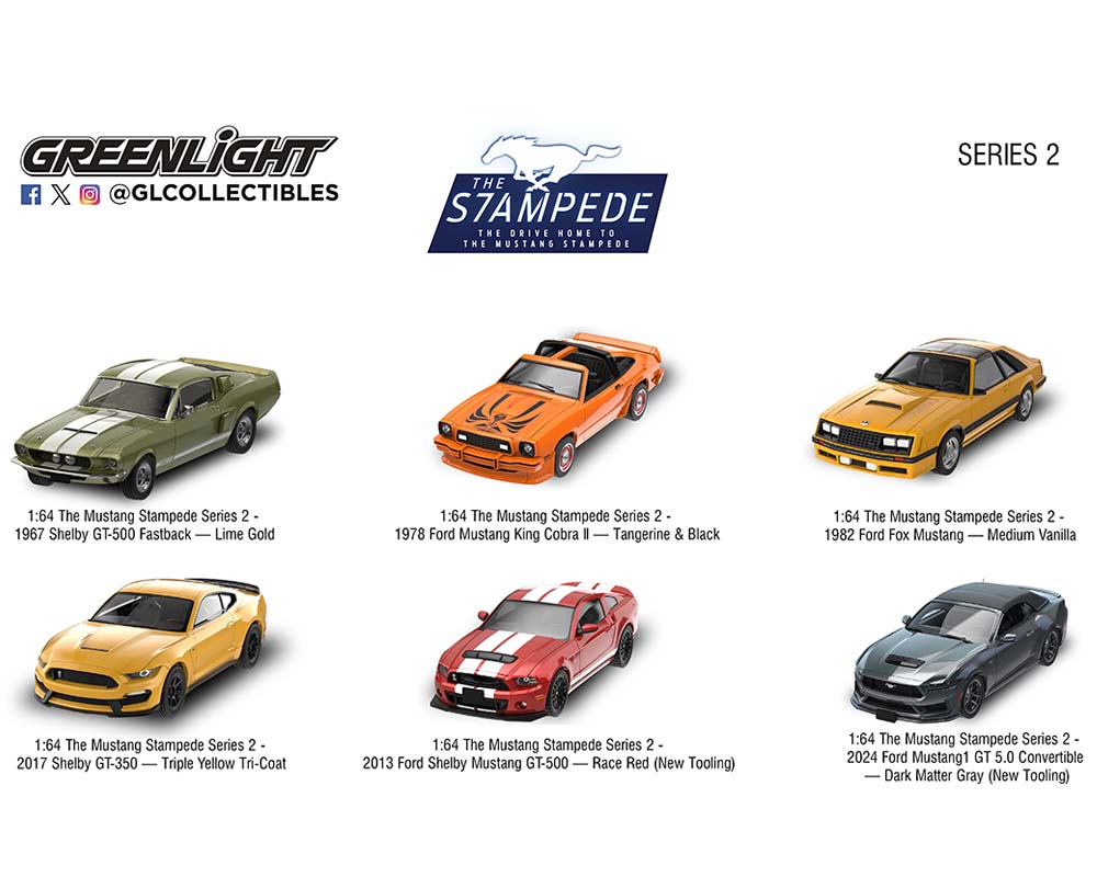 Greenlight 1:64 The Mustang Stampede Series 2 - Set of 6