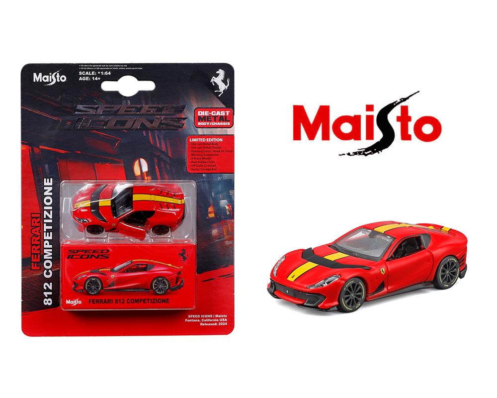 Maisto 1:64 Speed Icons Ferrari 812 Competizione – Red – Hot Match  Collectables