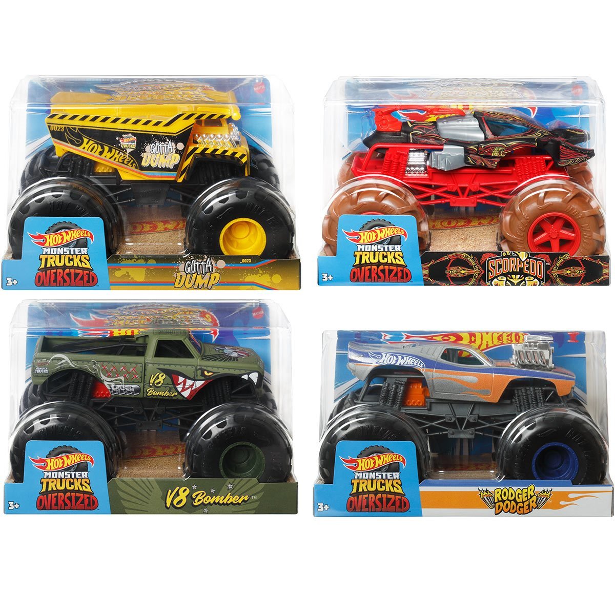 Hot Wheels Monster Trucks 1:24 Scale 2023 Mix 12 – Hot Match