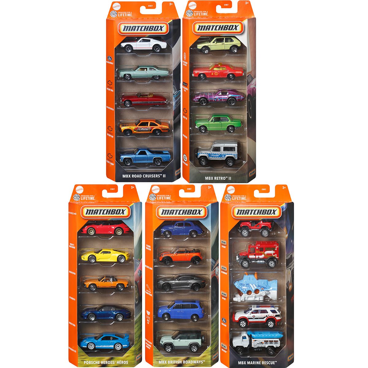 Matchbox Car Collection 5-Pack 2025 Mix 4 Vehicle Case of 12 – Hot