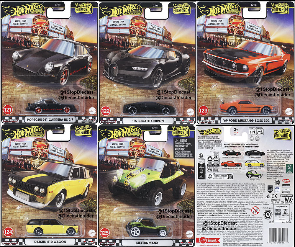 Hot Wheels Premium Boulevard 2025 Mix 1 #116-120 Set of 5 (In-Stock) New GJT68-A Hot Wheels Premium Boulevard 2025 Mix 1 #116-120 Set of 5 (In-Stock) New GJT68-A