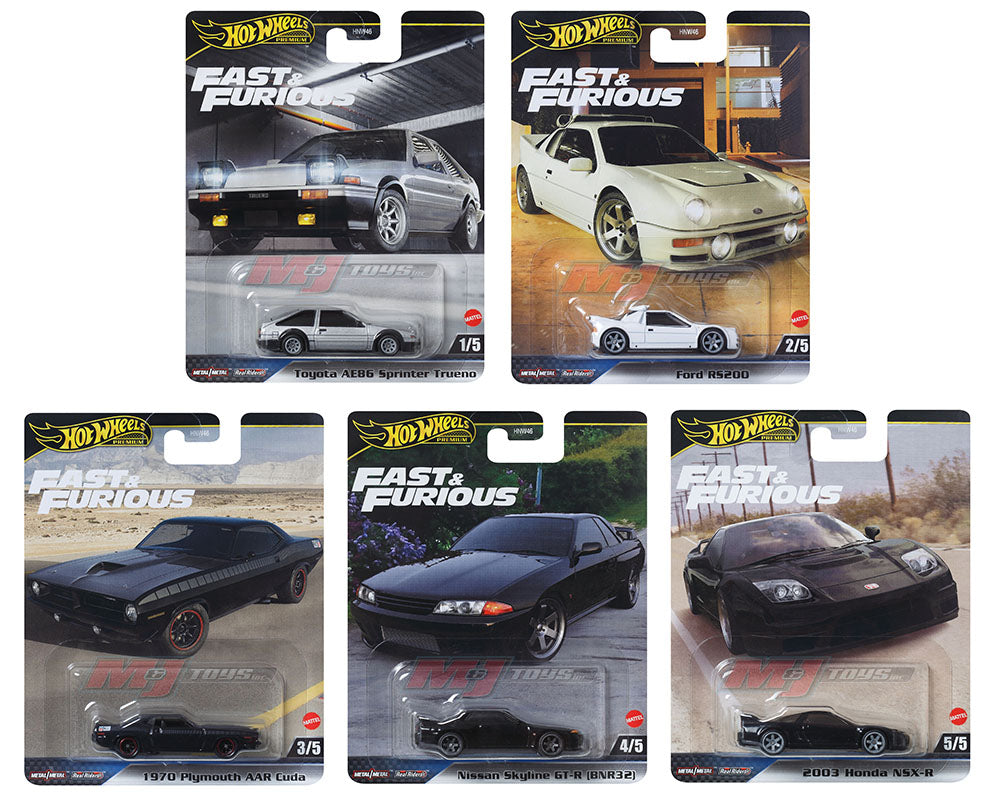 Hot Wheels Fast & Furious Set of 10 Vehicles in 1:64 Scale with 2