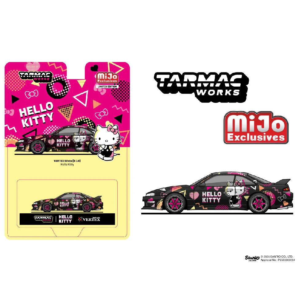Tarmac Works 1:64 Vertex Silvia S14 Hello Kitty Black – Hot Match