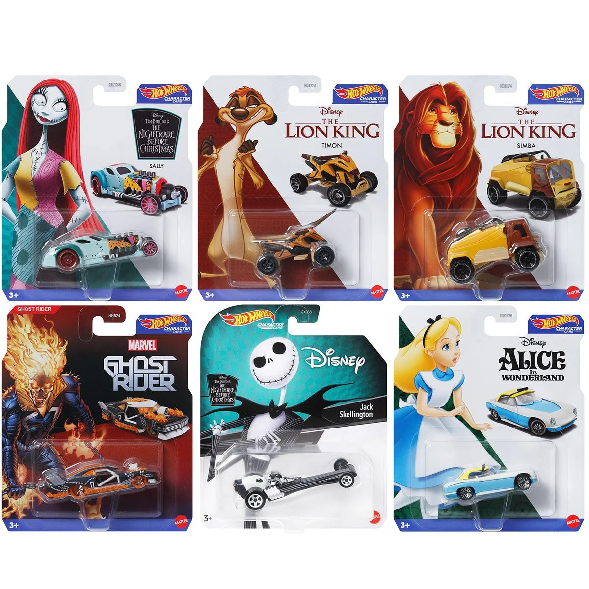 Disney Hot Wheels Character Car 2024 Mix 6U Hot Match Collectables