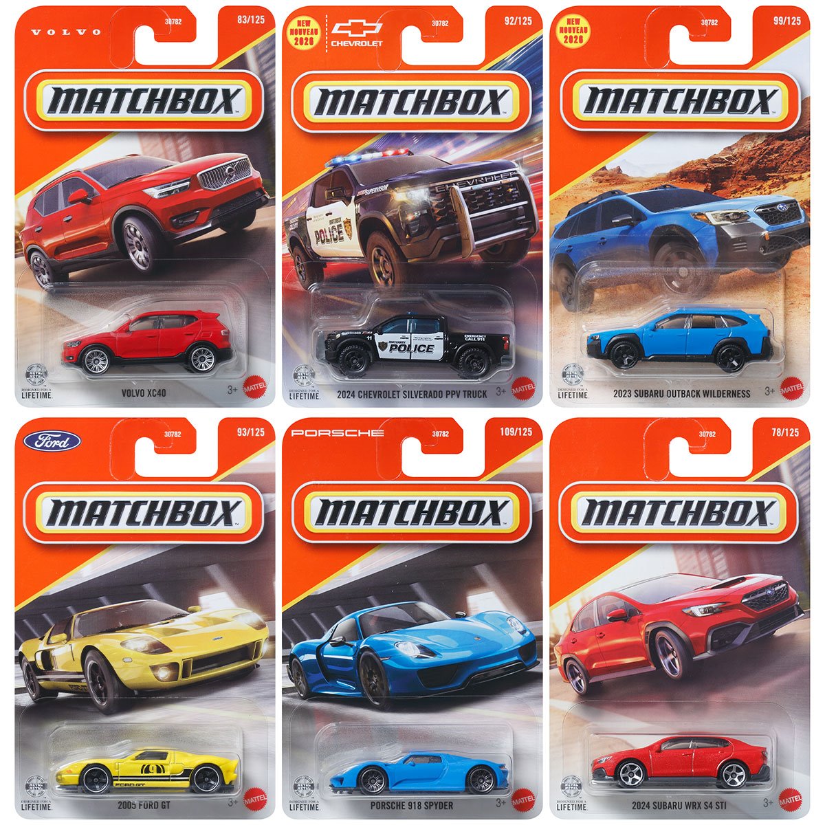 Matchbox Car Collection 2026 Mix 10L Vehicles Case of 24 - Long Card (993L)