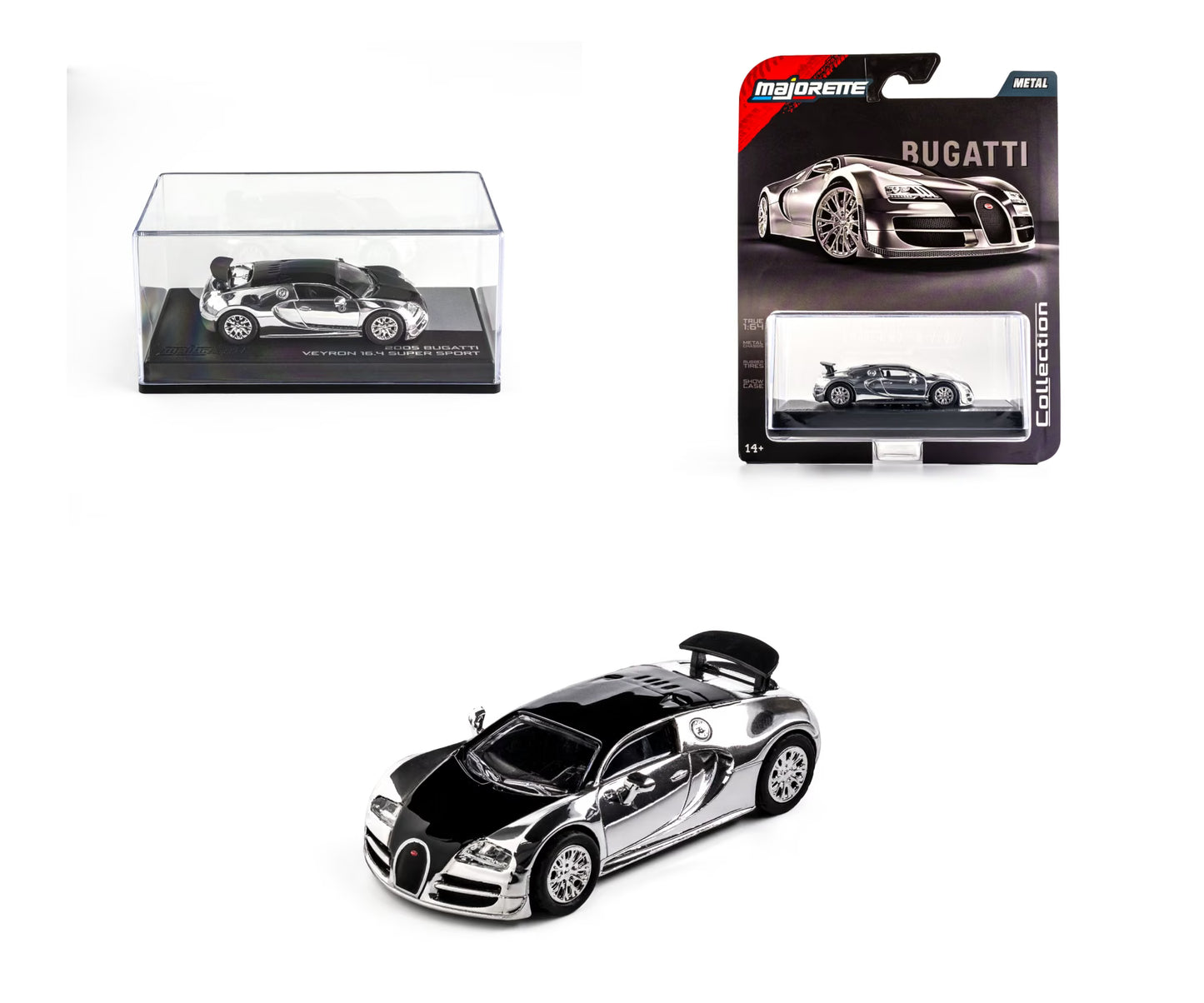 Majorette Collection Series 2005 Bugatti Veyron 16.4 Super Sport Silver 1:64