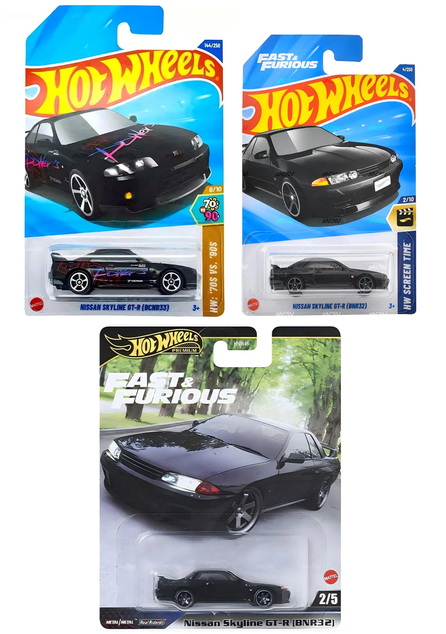 Nissan Skyline GT-R Triple Pack – Hot Wheels Bundle (R32 & R33