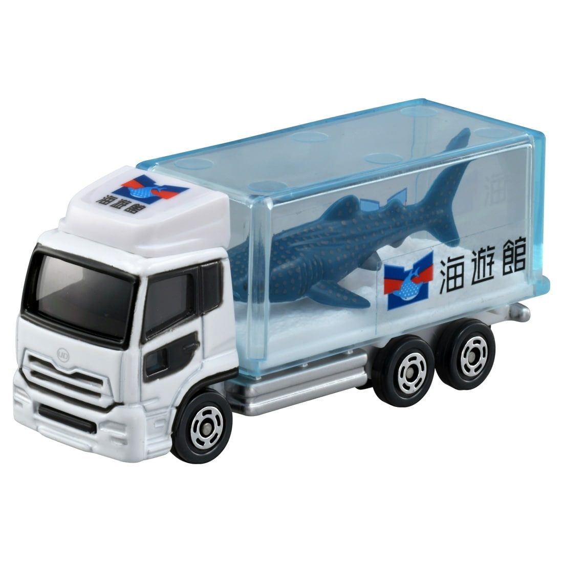 Tomica No.69 Aquarium Truck model, front three-quarter view