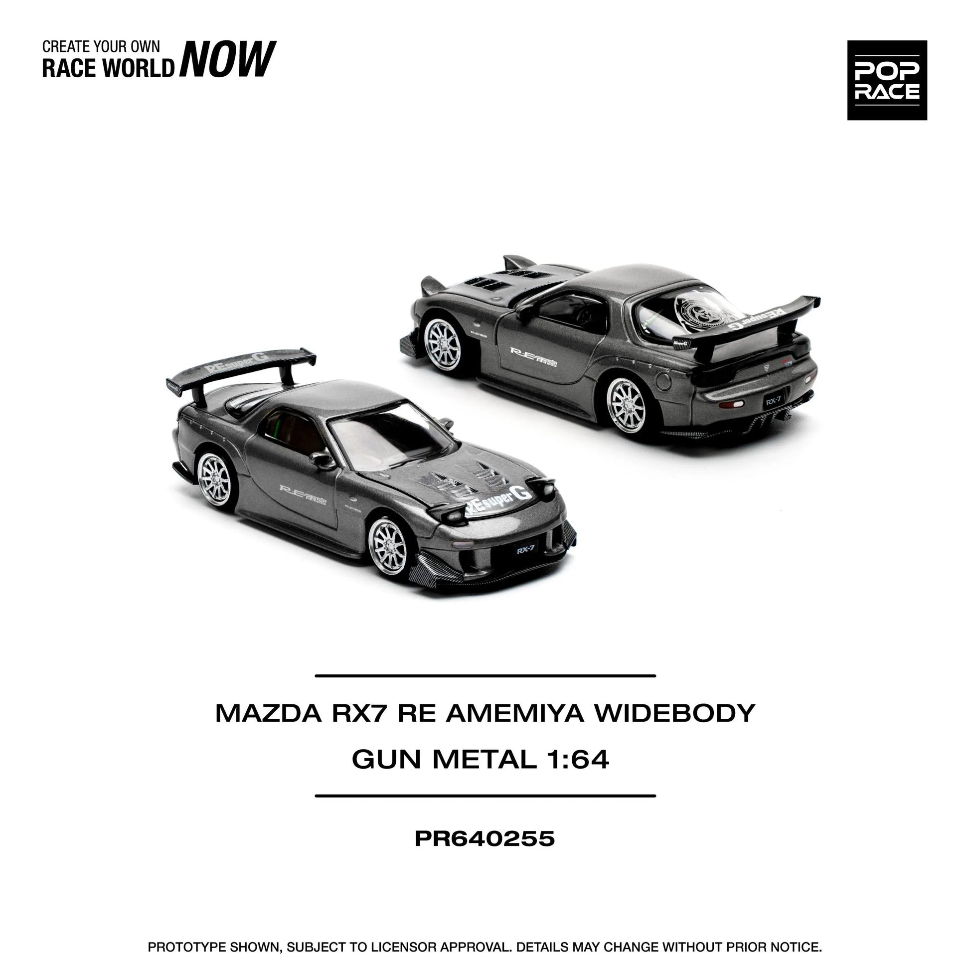 Pop Race 1:64 Mazda RX-7 (FD3S) RE-AMEMIYA Widebody Gun