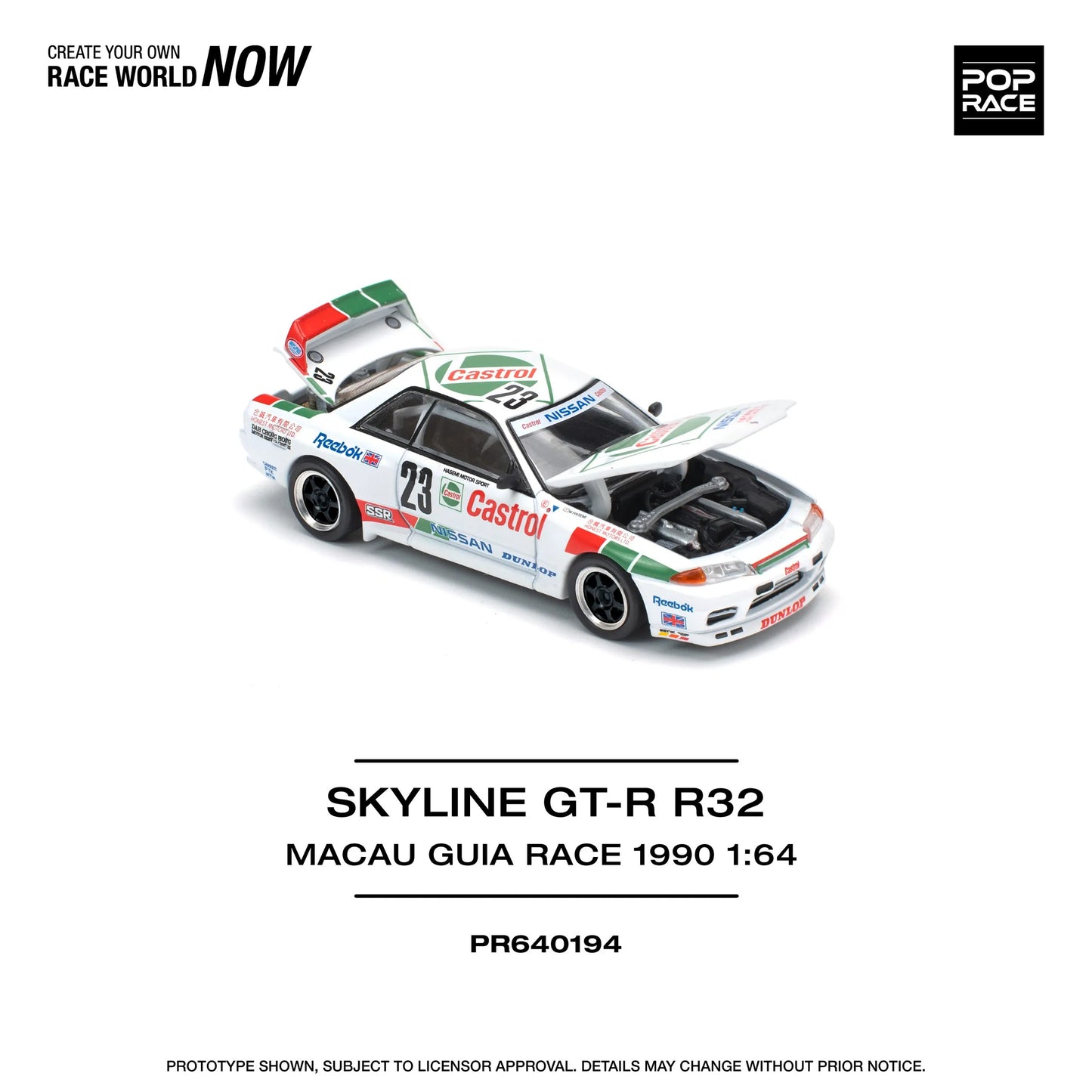 Pop Race Nissan Skyline GT-R R32 Macau Guia Race 1990 Winner Castrol