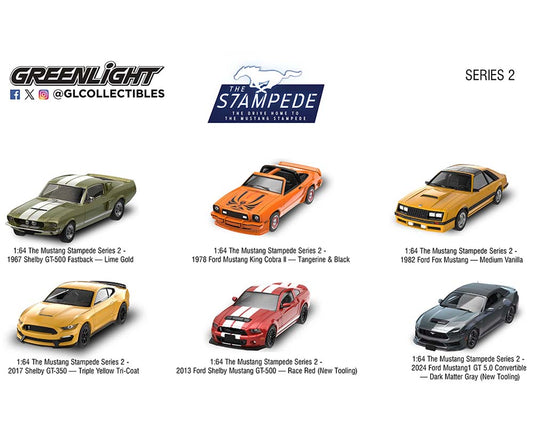 Greenlight 1:64 The Mustang Stampede Series 2 - Set of 6