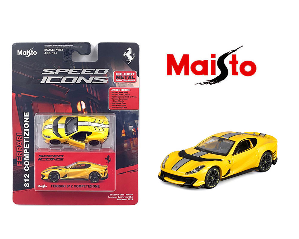 Maisto 1:64 Speed Icons Ferrari 812 Competizione – Yellow
