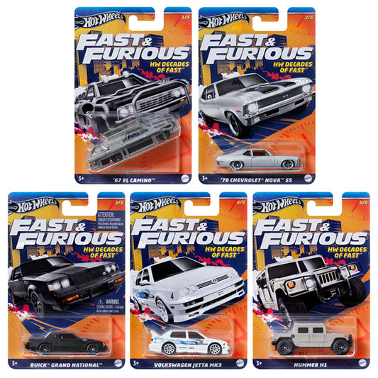 Hot Wheels Fast & Furious Themed 2024 - Mix 5 - E Case "Decades of Fast"