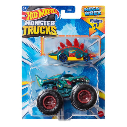 Hot Wheels Monster Truck Plus Car 1:64 Scale Vehicle 2-Pack 2024 