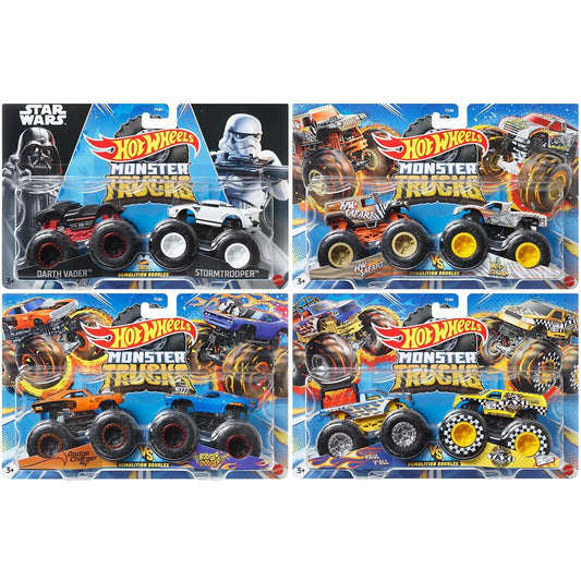 Hot Wheels Monster Trucks Demolition Doubles 1:64 Scale 2023 Mix 5 2-Pack (K)
