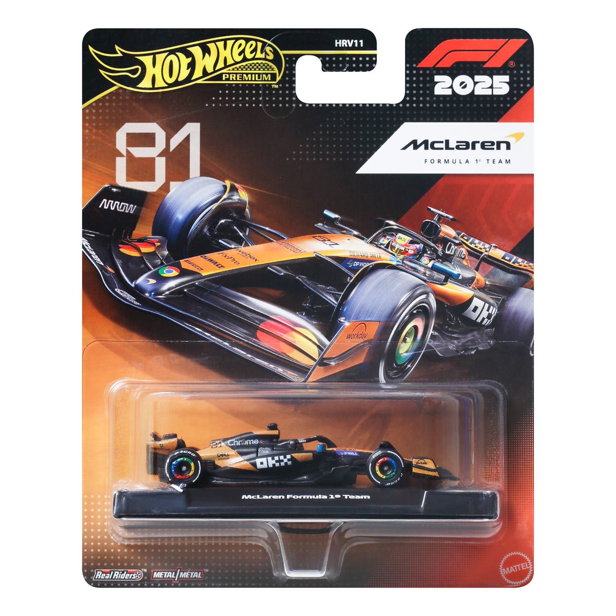 Hot Wheels Formula 1 Mclaren Oscar Piastri #81 Premium 1:64 Vehicle (2025 Livery)