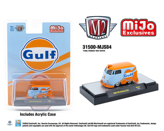 M2 Machines 1:64 1960 Volkswagen Delivery van Custom GULF – Blue – MiJo Exclusives Limited Edition