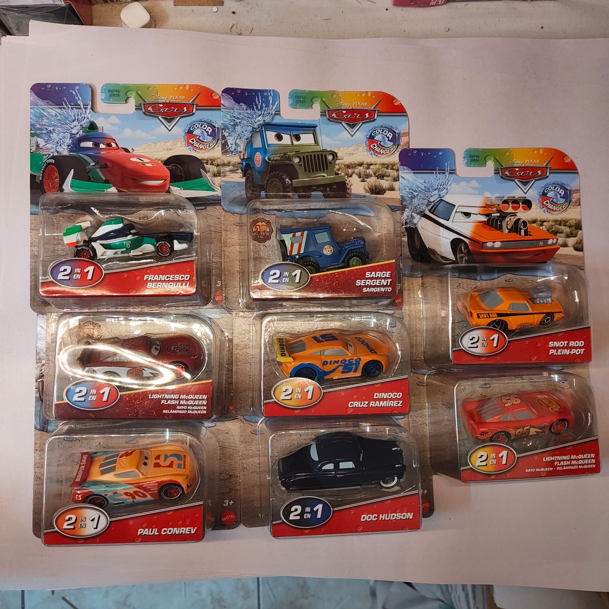 Cars&Cars2 Color Changers 8個セット2 Cars Color Changers 1:55 Scale 2024 Mix 2 Case of 8