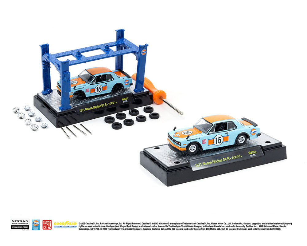 M2 Machines 1:64 Model-Kit 1971 Nissan Skyline 2000 GT-R GULF With