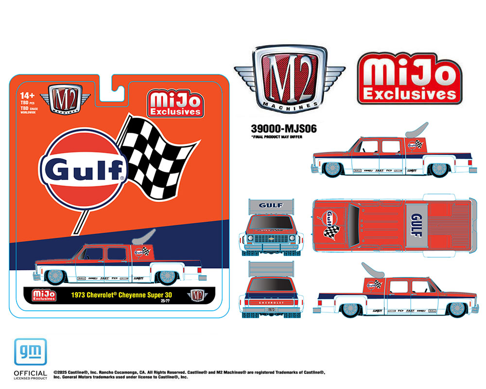 M2 Machines 1:64 1973 Chevrolet Cheyenne Super 30 GULF Racing – MiJo Exclusives Limited Edition