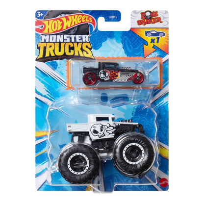 Hot Wheels Monster Truck Plus Car 1:64 Scale Vehicle 2-Pack 2024 