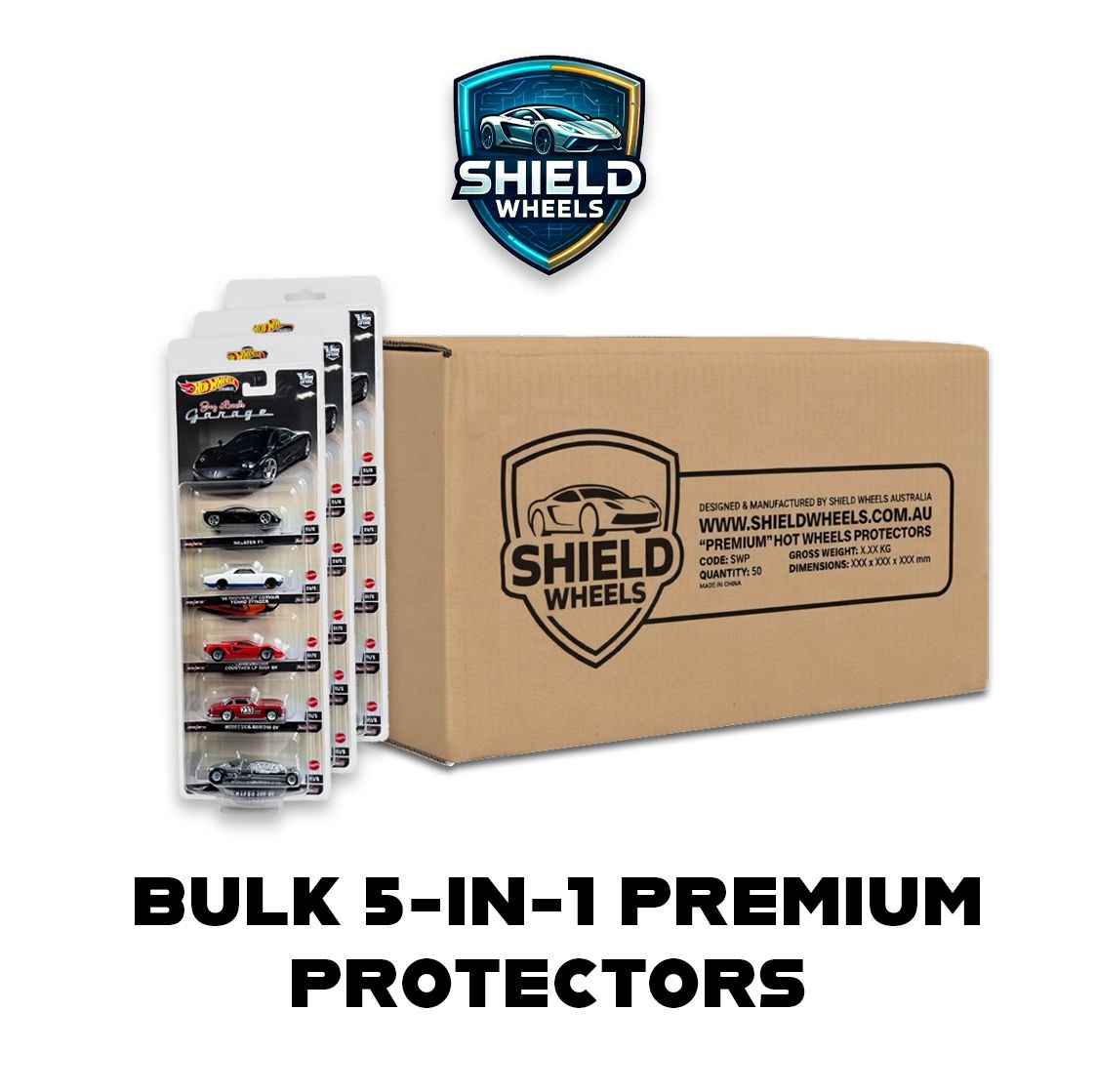 Shield Wheels - Hot Wheels Premium 5 Pack Protectors - Bulk Pack