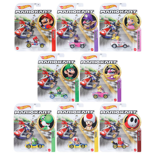 Mario Kart Hot Wheels 2025 Mix 6T - Set of 8 Cars