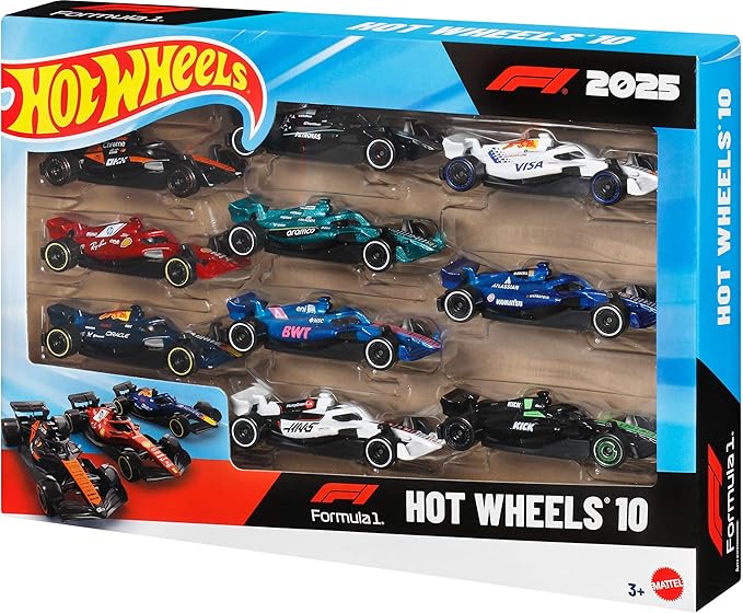Hot Wheels Formula 1 Vehicle 10-Pack (2025 Livery)