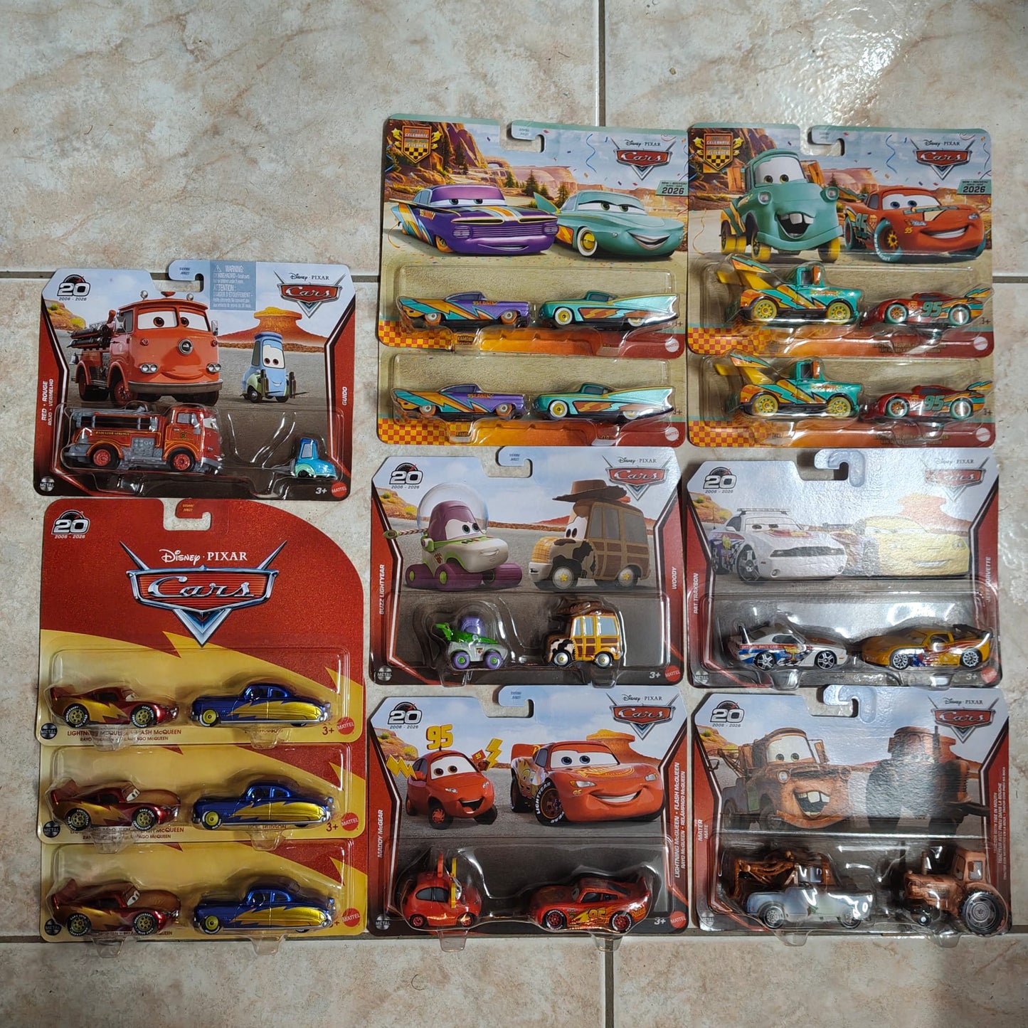 Cars Character Car 20th Anniversary 2-Pack 2026 Mix 3.5H Case of 12 (ONLY 1 IN STOCK)