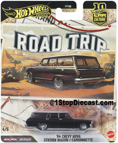Hot Wheels Car Culture 2026 Mix 7V – Road Trip – 1:64 Premium Case / Set