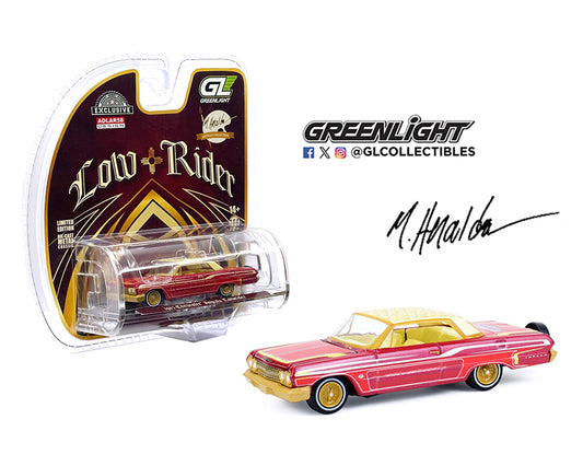 Greenlight 1:64 1963 Chevrolet Impala Lowrider – Michael Heralda Special Edition – Hobby Exclusive – M. Red