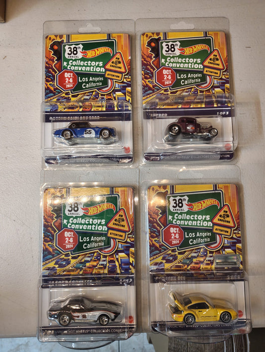 Hot Wheels 38th Annual Collectors Convention 2024 – Complete Set of 4 Convention Cars – Matching Serial #00021