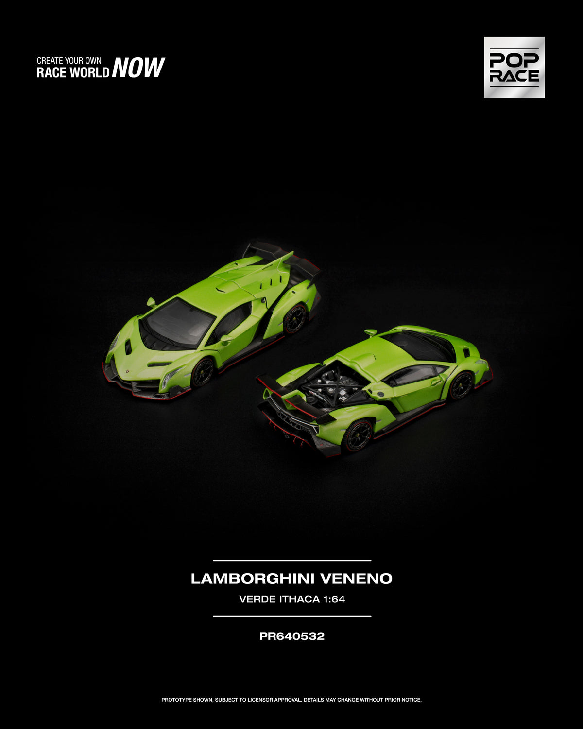 Pop Race Lamborghini Veneno Verde Ithaca 1:64 — additional view