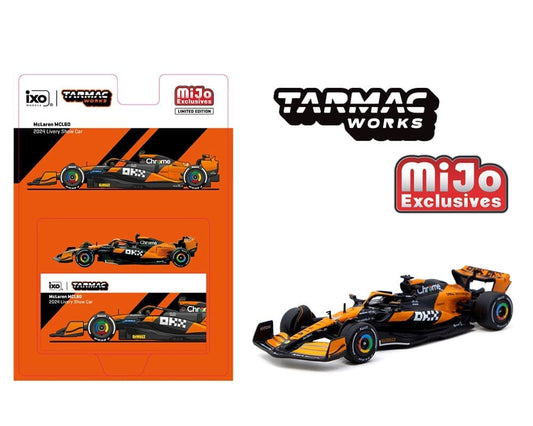 Tarmac Works 1:64 McLaren MCL60 2024 Livery Show Car – Orange – Global64 – Mijo Exclusives