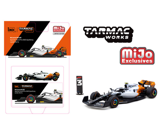 Tarmac Works 1:64 McLaren MCL60 Spanish Grand Prix 2023 Qualifying Lando Norris – Global64 – Mijo Exclusives