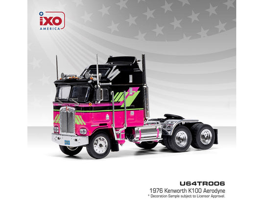 IXO Models 1:64 1976 Kenworth K100 Aerodyne – Black and Pink