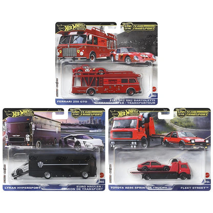Hot Wheels Car Culture & Team Transport Factory Mix 4R - Ronin Run II and Timeless Icons with Team Transport Ferrari Set