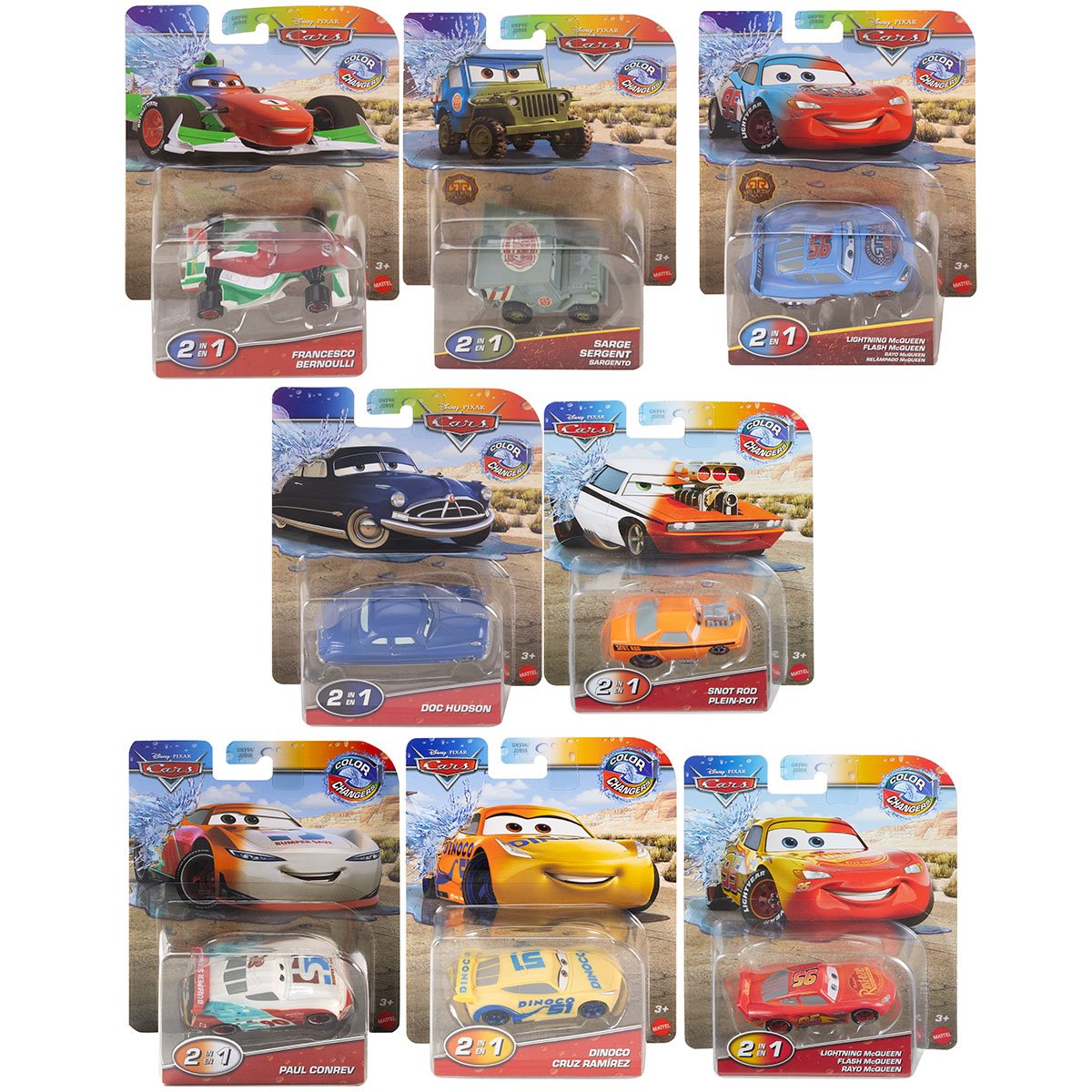 Cars Colour Changers 1:55 Scale 2025 Wave 3H Case of 8