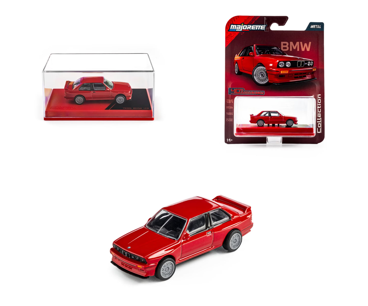 Majorette Collection Series 1986 BMW M3 E30 40th Anniversary Red 1:64