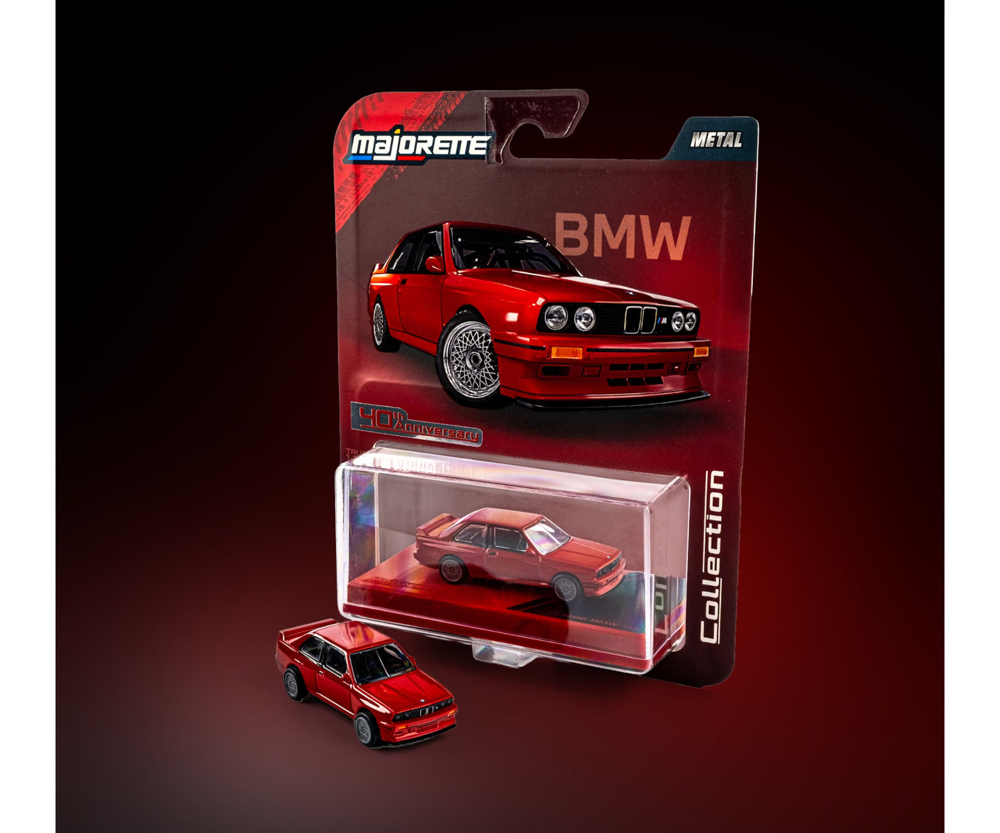 Majorette Collection Series 1986 BMW M3 E30 40th Anniversary Red 1:64