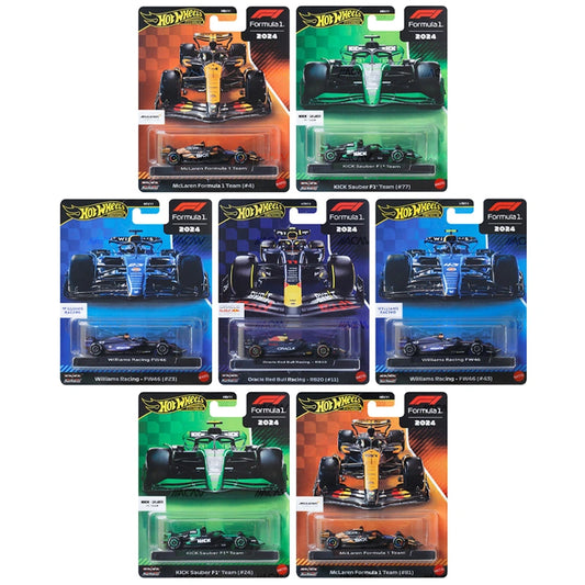 Hot Wheels 1:64 F1 Racing Premium Mix 2G Assortment – McLaren, Williams and KICK Sauber Formula 1 2025