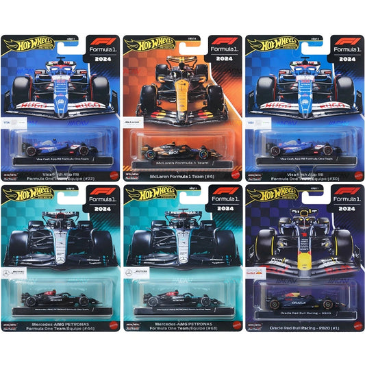 Hot Wheels Formula 1 Premium H Case - Mercedes, McLaren, Red Bull Racing & VCARB (Visa Cash App Racing Bulls) 2025 F1