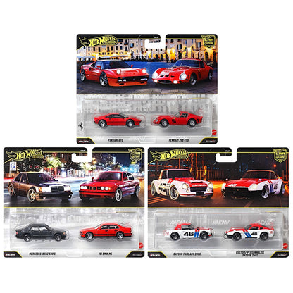 Hot Wheels Car Culture 2-Pack 2027 Mix 1A – Ferrari, BMW & Datsun – Set of 3