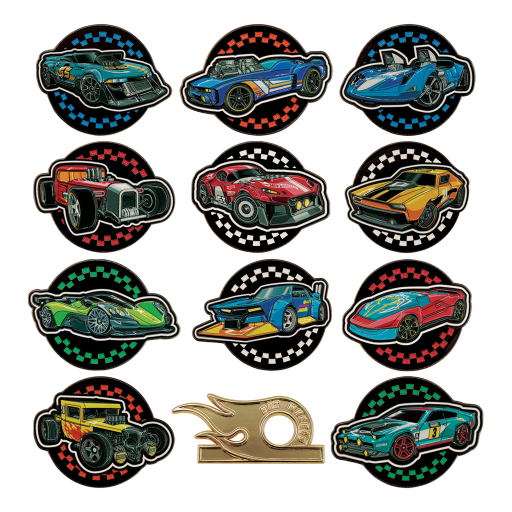 Hot Wheels - Mystery Pin Badges CDU Containing 12 Packs
