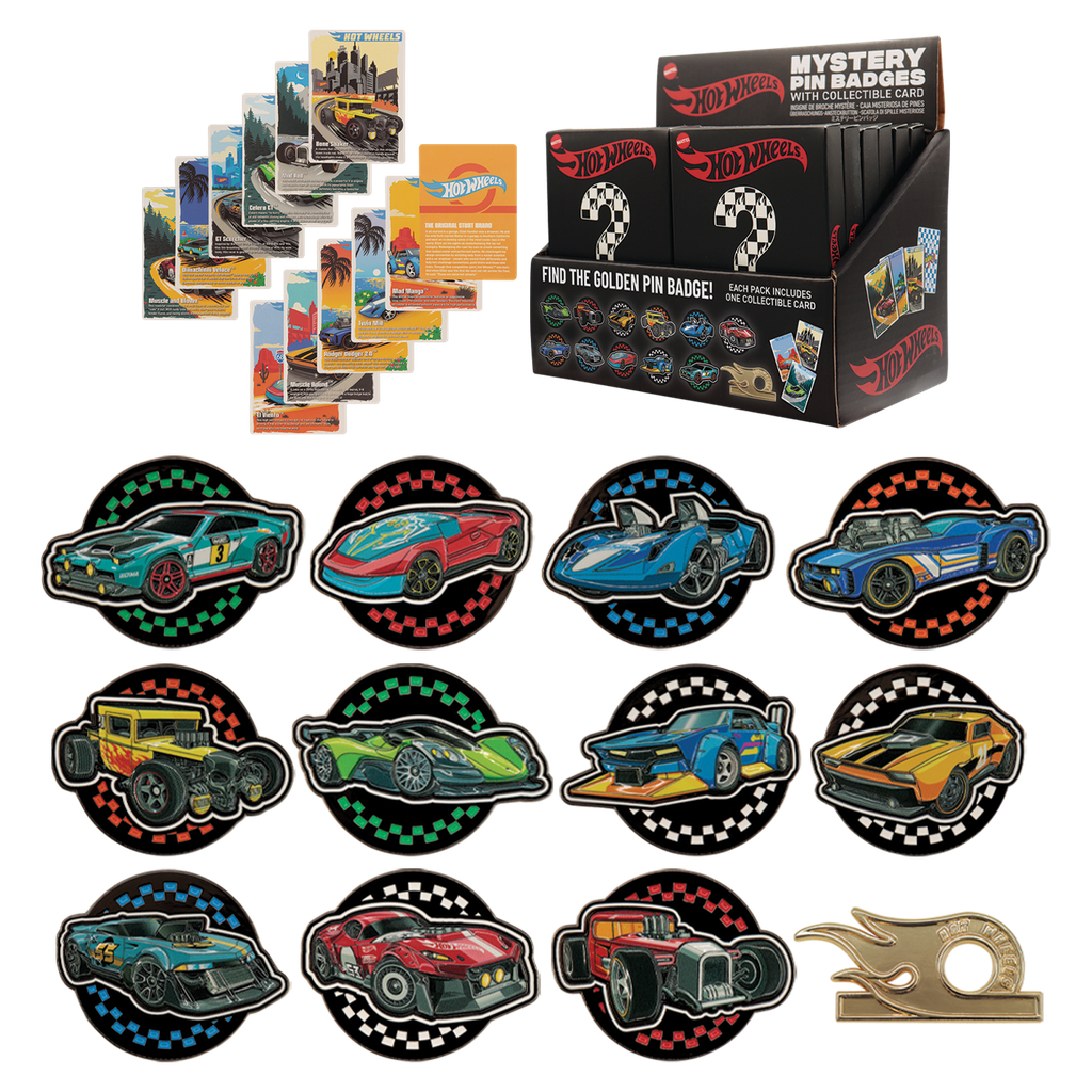 Hot Wheels - Mystery Pin Badges CDU Containing 12 Packs