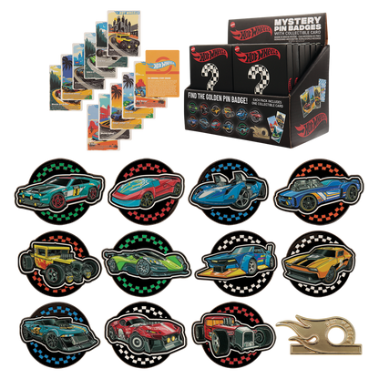 Hot Wheels - Mystery Pin Badges CDU Containing 12 Packs