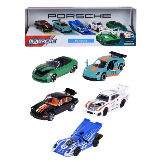 Majorette Porsche 5 Piece Gift Pack – 1:64 Scale Diecast Cars (2025 Edition)