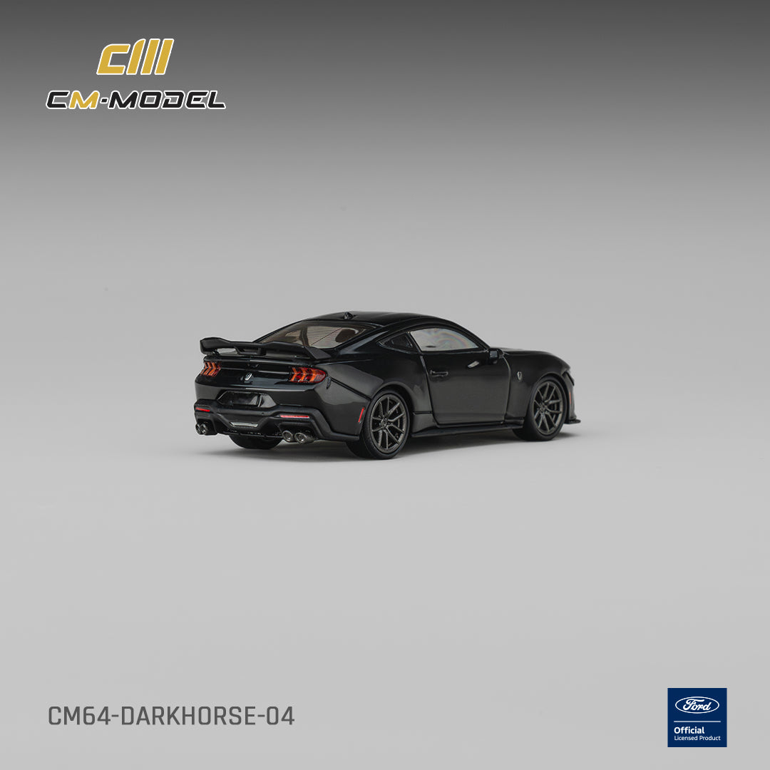 CM Model 1:64 Ford Mustang Dark Horse Shadow Black – CM64-DARKHORSE-04 – rear three-quarter view